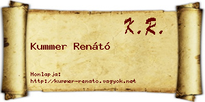 Kummer Renátó névjegykártya